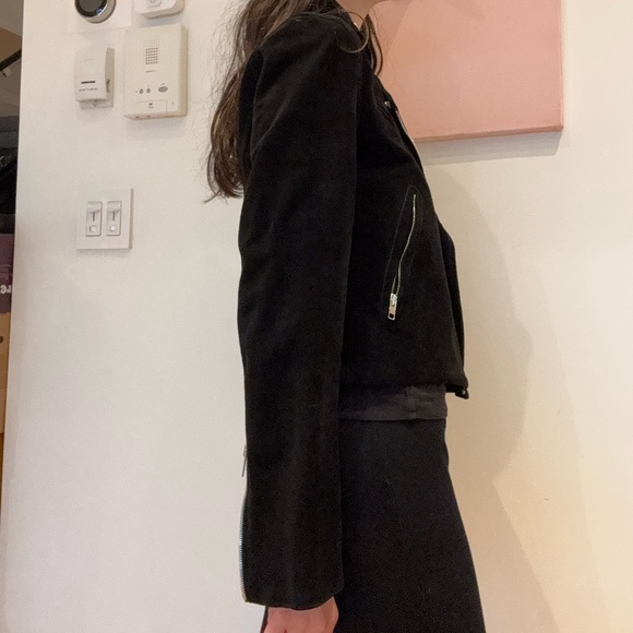 Reformation Black Suede Biker Jacket - Picture 6 of 7